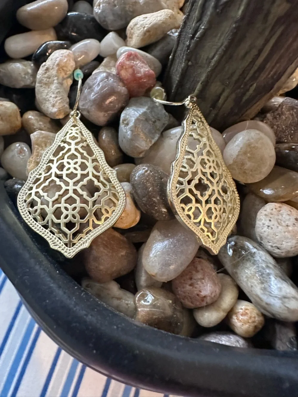 Kendra Scott Gold Filigree Teardrop Earrings - Picture 5 of 5